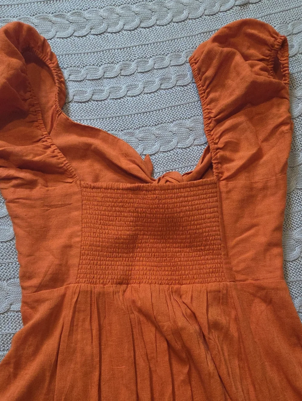Free People The Gateway Midi Dress Orange Medium Cutout Bow Sundress Beach Boho